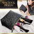 Vegan Leather Black Leopard Print Makeup Bag, Cute Travel Accessories Small Cosmetic Zipper Pouch