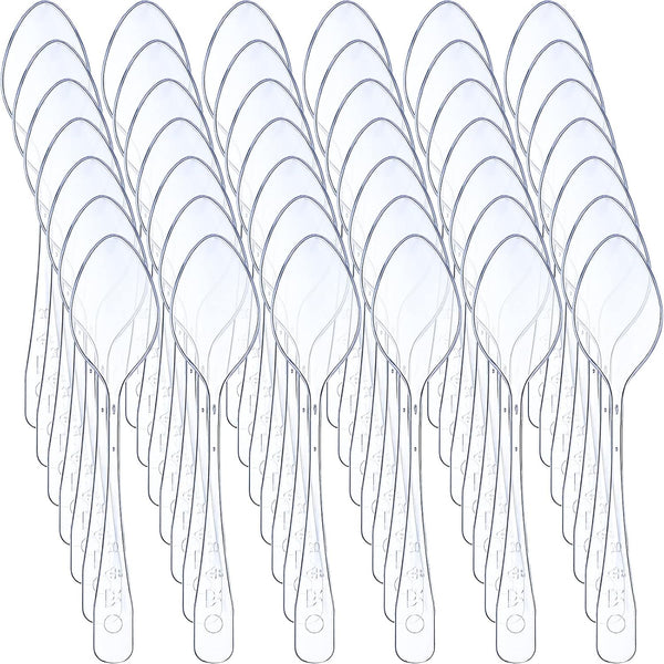 500 Pcs Clear Mini Spoons for Desserts, Small Plastic Tasting Spoon, Tiny Disposable Spoons for Sample, 3.7 x 0.8 Inch