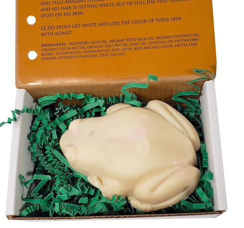 WFG WATERFALL GLEN SOAP COMPANY, LLC, Timothy Frog Soap, Cedar Wood and Sandalwood, Vegan, Natural Frog Bath Soap with