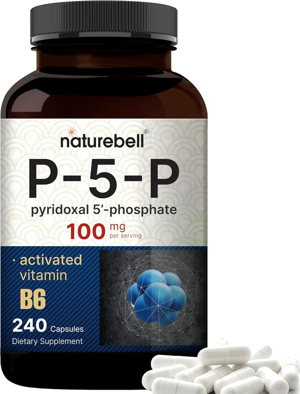 NatureBell P5P Vitamin B6 100mg, 240 Capsules, Activated Pyridoxal 5 Phosphate for Brain & Memory Health
