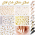 Teenitor 12 Sheets Nail Art Sticker, 3D Self-Adhesive Decoration with 5 Boxes Holographic Glitter Flakes and Nail Art
