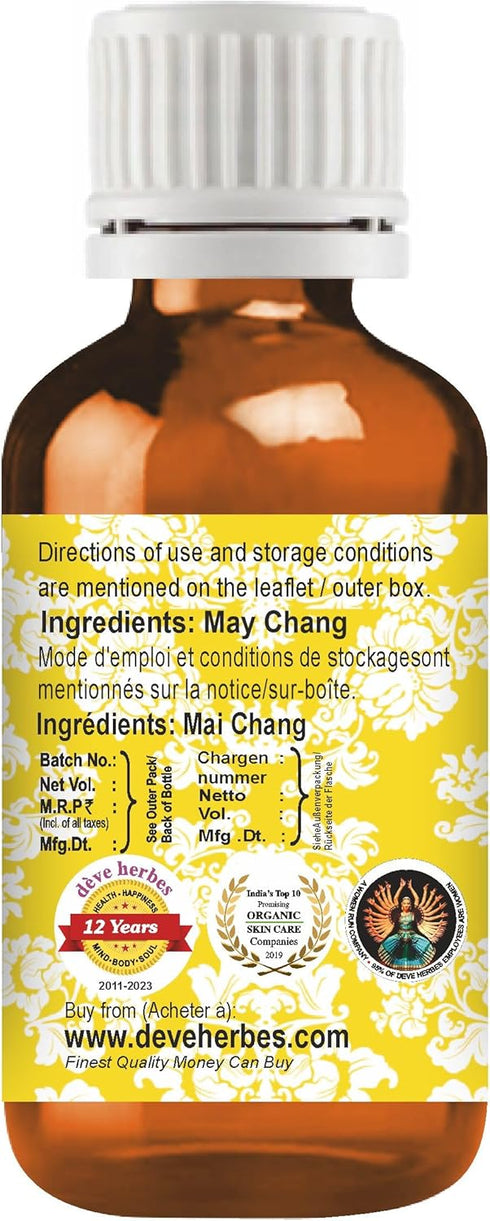 Deve Herbes Pure May Chang Essential Oil 15ml (0.50 oz)