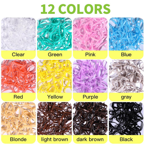YGDZ Elastic Hair Bands, 1500 pcs Hair Ties, Colorful Rubber Bands for Girls, Women, Toddler