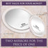 MIRRORVANA 20X & 10X Magnifying Mirror Set with 3 Suction Cups Each - Compact & Travel Ready Mirror for Makeup - Sizes: 6" and 4" Wide by MIRRORVANA