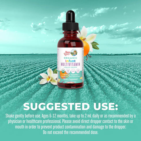MaryRuth Organics Multivitamin & Multimineral for Infants | USDA Organic | Sugar Free | Liquid Vitamins for Babies 6-12