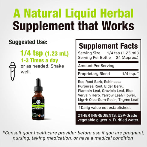 Cedar Bear - Lymphatic Cleanse Immune Support Supplement, Alcohol-Free Lymphatic Drainage Drops, 1 fl oz