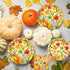 Temicle 96 Set 24 Pieces Fall Thanksgiving Tableware Pumpkin and Autumn Leaves Disposable Plates, Napkins, and Forks