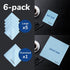 Elite Tech 6-Pack Oversized Microfiber Cloths for Electronic Devices, Washable, 6×7 in & 12×12 in