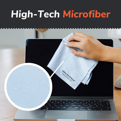 Microfiber Cloth - 12-Pack, 12" x 12" Oversized, Washable and Durable for Glasses, Lenses, Electronics