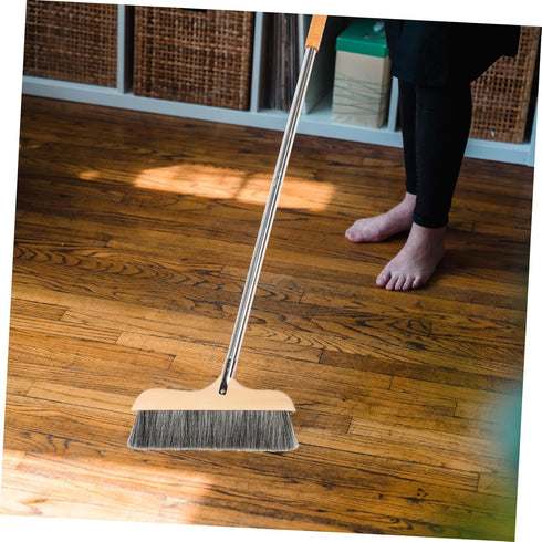 Outdoor Broom for Floor Cleaning: 35 Inch Soft Bristle Broom for Indoor and Outdoor Use, Black