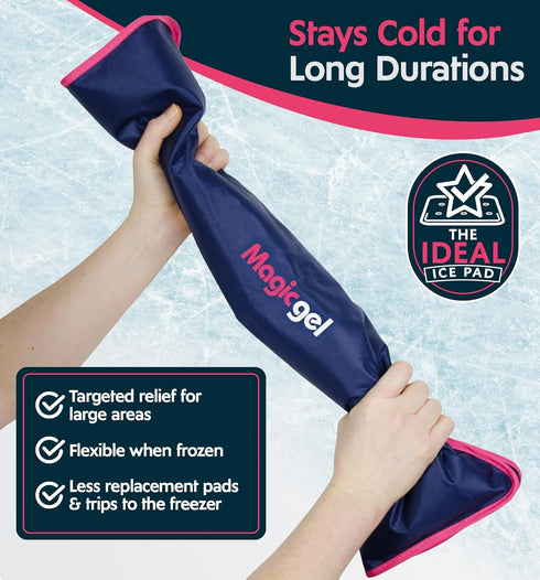 Extra Large & Reusable Ice Pack (15 x 23.5 inches, XL) for Maximum Pain Relief from Injuries, Swelling, Bruises