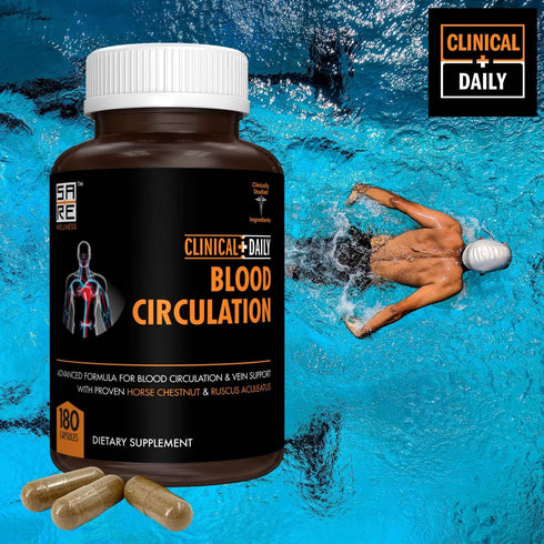 Clinical Daily Blood Circulation Supplements, Varicose Veins Treatment for Legs, 180 Capsules, Diosmin, Arginine,