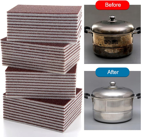 20pcs Nano Carborundum Sponge, Emery Sponge Brush Clean Eraser Scrub, Kitchen Magic Cleaning Sponge for Removing Rust Cleaning Pots and Pans, Household Cleaning Tool by auons