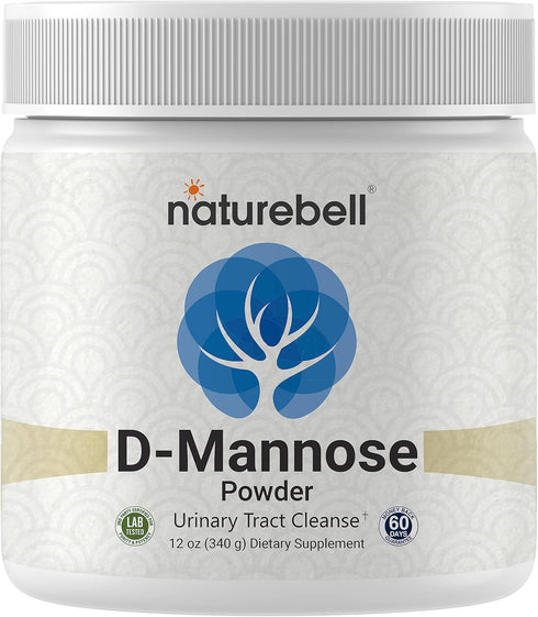 NatureBell D Mannose Powder, 12oz, Instantized for Max Absorption, Urinary Tract & Bladder Health Support