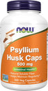 NOW Supplements, Psyllium Husk Caps 500 mg, 500 Veg Capsules | Natural Soluble Fiber, Intestinal Health*, Non-GMO