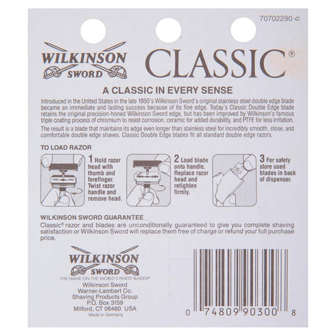 Wilkinson Sword Double Edge Razor Blade Refills for Men - 5 Count