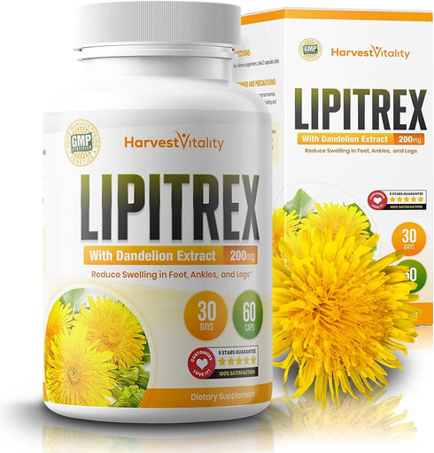 Natural Diuretic for Swollen Feet, Ankles and Legs, Water Pills with Dandelion for Swelling Relief