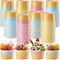 Ninehaoou 100 Pcs Ice Cream Cups Bulk Paper Disposable Dessert Bowls Ice Cream