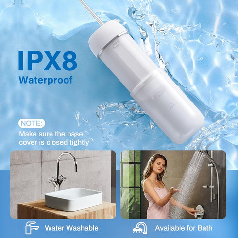 Water Flosser Cordless for Teeth, PONYFREE Mini Portable Oral Irrigator with 9 Pressure Modes, IPX7 Waterproof