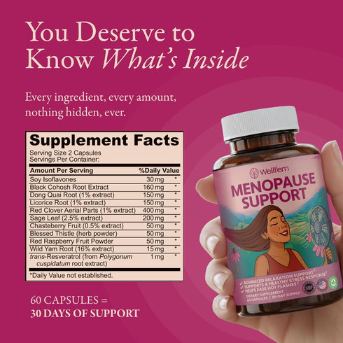 Menopause Supplements For Women | Natural Menopause Relief & Hot Flash Relief | Perimenopause Vitamins | Hormone-Free