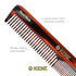 Kent 5T Double Tooth Hair Dressing Comb, Fine and Wide Tooth for Men, Women, Kids