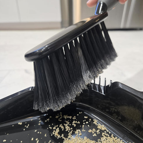 Set O-Cedar Strong Sweep Broom and Dustpan with Detail Brush | Indoor Outdoor Heavy Duty Stiff Bristle Broom | Step-On