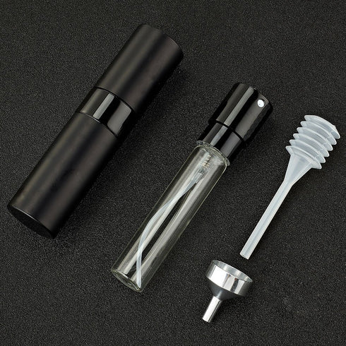 Lisapack 8ML Atomizer Perfume Spray Bottle for Travel, Empty Refillable Cologne Dispenser (Matte Black)