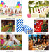 Blue Striped Mini Paper Bags, 50 CT Party Favor Bags for Kids Birthday Supplies (3.5×2.3×7 in)