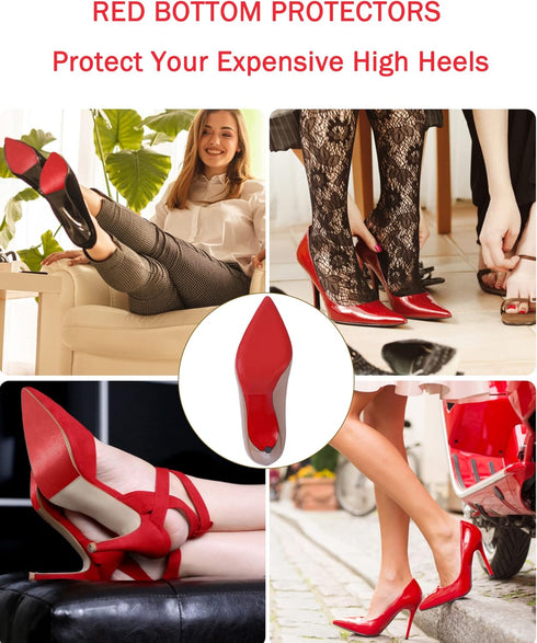 Prevention(8"x4" 3Pairs) Red Bottom Shoe Sole Protector,Sole Guard - Non-Slip Shoe Pads | Compatible with Christian