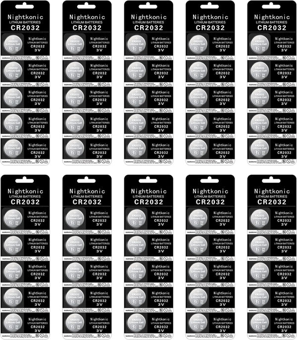 CR2032 Battery 3V Lithium Button Cell Coin, 50 pcs Pack, 2032 Battery