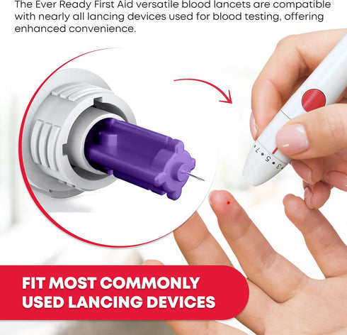 Ever Ready First Aid Sterile Twist-Cap Lancets 30G Purple - 300 Count