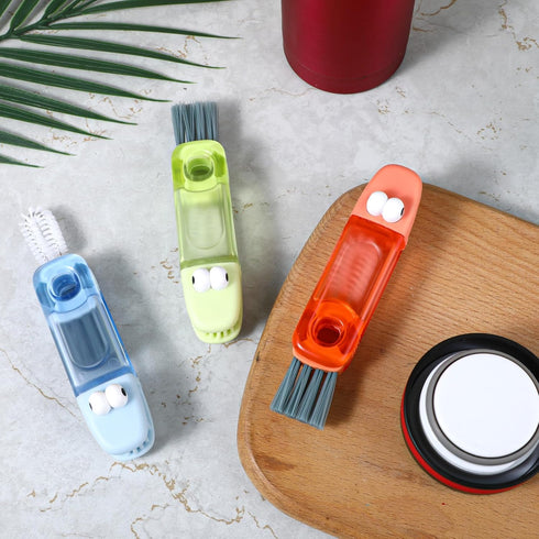 4-in-1 Cup Lid Gap Cleaning Brush Set, 3Pcs Multipurpose Home Kitchen Crevice Cleaning Tools for Tight Spaces