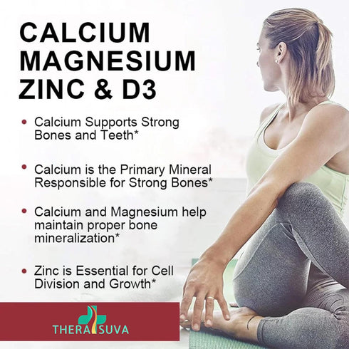Extra Strength 4-in-1 Calcium + Magnesium + D3 + Zinc Supplement, 120 SoftGels, 60 Day Supply