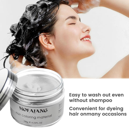 SOVONCARE Sliver Gray Temporary Hair Color Wax, Washable Gray Hair Dye for Men & Women, 4.23 oz