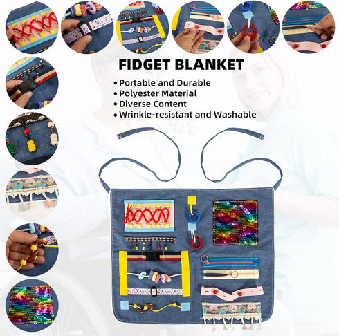 JDVBDNK Fidget Apron for Elderly, Dementia Fidget Toys, Sensory Blanket for Dementia Patients or Alzheimer's