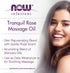 NOW Foods Solutions Tranquil Rose Massage Oil, Body Moisturizer for Dry Sensitive Skin, 8-Ounce