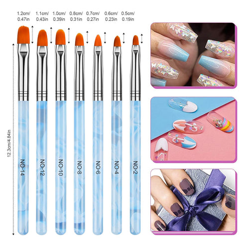 TOROKOM 19Pcs Nail Art Brushes Set, Nail Art Tool for Acrylic Application, Includes Dotting Pens and Gel Brush