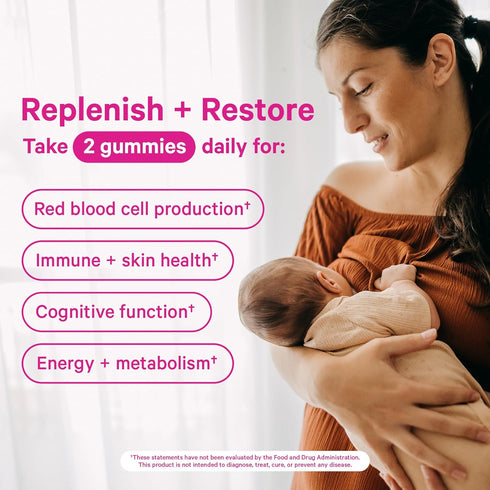 Pink Stork Total Postnatal Vitamin Gummies - Multivitamin for Postpartum Recovery & Lactation Support - 60 Gummy