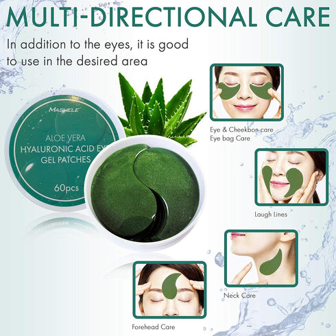 Korean 60pcs Aloe Vera Collagen Under Eye Gel Patches Mask, Treatment for Puffy Eyes, Dark Circles - 60pcs