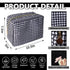 Waterproof Large Makeup Bag Pouch,Nylon Women Travel Toiletry Storage Bag Houndstooth Cosmetic Bag for Girls,Big Preppy Makeup Organizer Bag Zipper Skincare Bag for Sport(Large-Houndstooth)