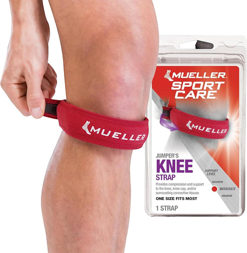 MUELLER Jumper's Knee Single Strap - Compression Support for Men and Women, One Size