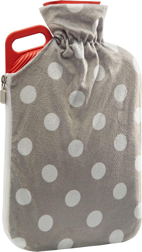 Peterpan Extra Large Hot Water Bottle with Cover, Thicker Rubber for Pain Relief, Holds 90 Fl Oz, Red