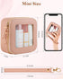 Mini Clear Makeup Bag | Small Leather Cosmetic Pouch for Purse | Cute Organizer for Car Travel Essentials (Pink Mini)
