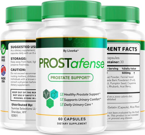 LIVORKA 60 1 Prostafense Health Supplements for Men Capsules - Official Prostafense Pills All Natural Support