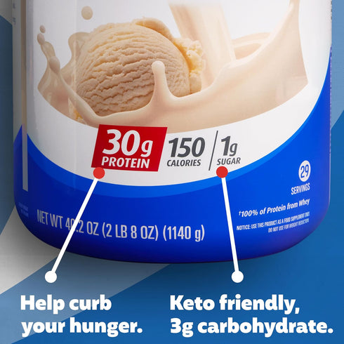 Premier Protein Protein Powder, 30g Protein, Vanilla Milkshake, 1g Sugar, 29 Servings, Gluten Free