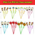 24pcs Art Painting Curly Straws for Cocktail Drink, Birthday Party Supplies Decorations with 2 Cleaning Brushes