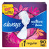 Always Radiant Feminine Pads for Women, Flexfoam Pads with Wings, Regular Absorbency, 90 Count