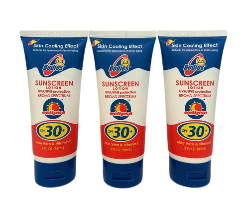 Sunscreen Moisturizing Face & Body Lotion (SPF 30) with Aloe Vera, 3oz, 3 Pack