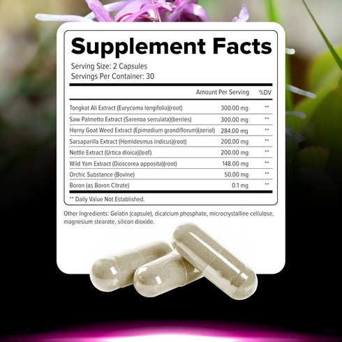Testosterone Booster Supplement: Male Enhancing Test Boost for Muscle, Energy & Performance, 60ct