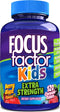 Focus Factor Kids Extra Strength Daily Chewable, 120 Count - Brain Health Support, Gluten & Dairy Free, No Artificial